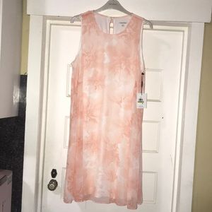 Calvin Klein Peach Floral Sleeveless Midi Dress